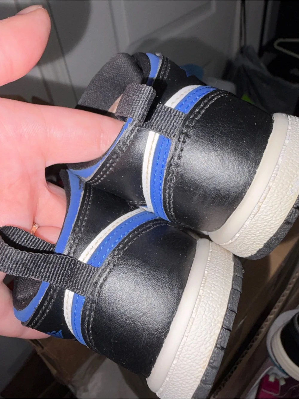 Jordan Kids High-Top Sneakers Black White Blue
